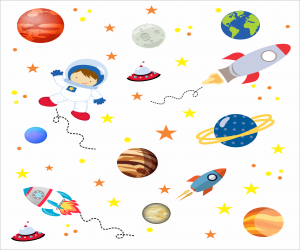 Papel de Parede - Astronauta Vinil 0,010mm - Auto colante Sob medida  Fosco - Liso Dividimos em rolos de 45 a 70cm 